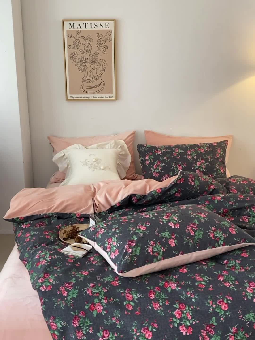 91家纺网 家纺一手货源 找家纺 棉眠 2021新款棉加绒四件套 晚香（棉加绒）