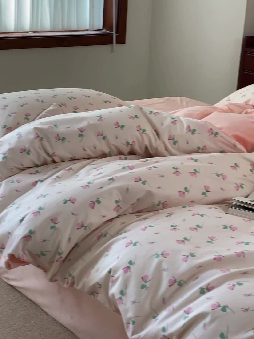 91家纺网 家纺一手货源 找家纺 棉眠 2021新款棉加绒四件套 小蔷薇（棉加绒）