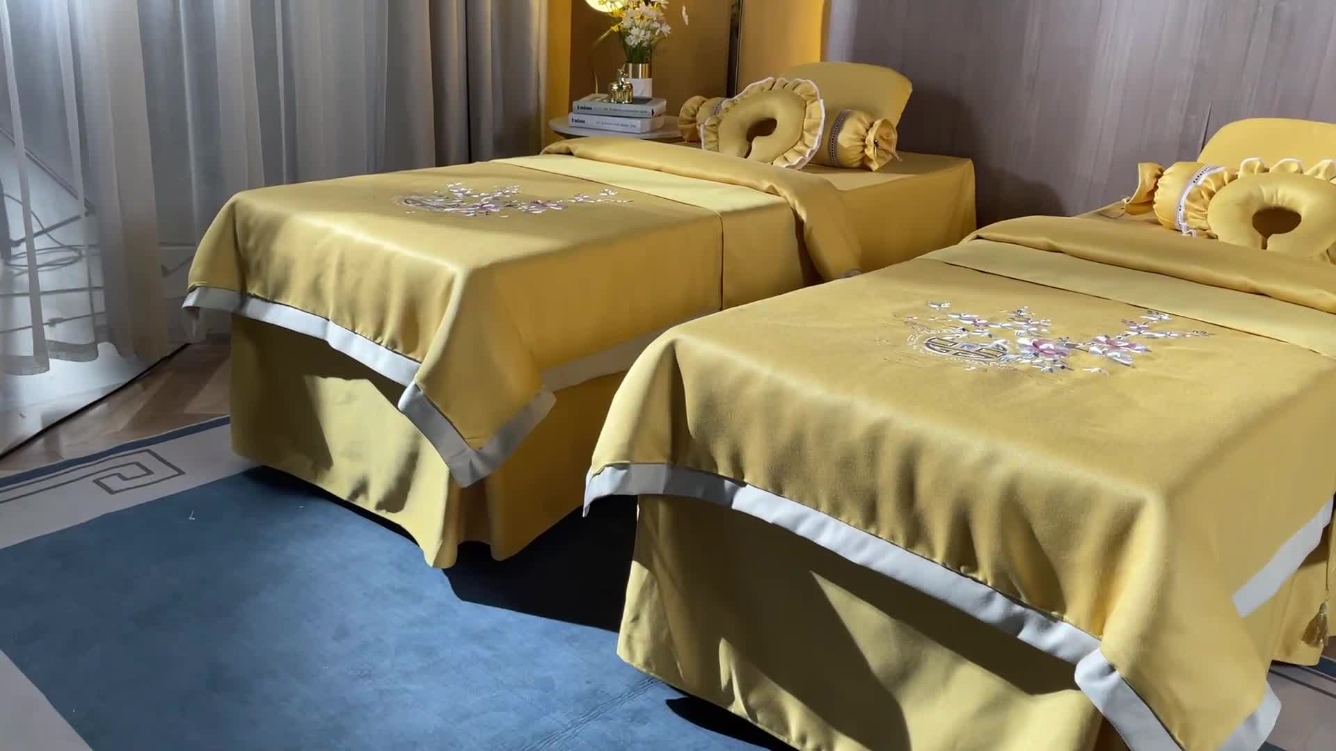 91家纺网 家纺一手货源 找家纺 不打烊家纺 2021新款美容床罩 四季如春-黄色