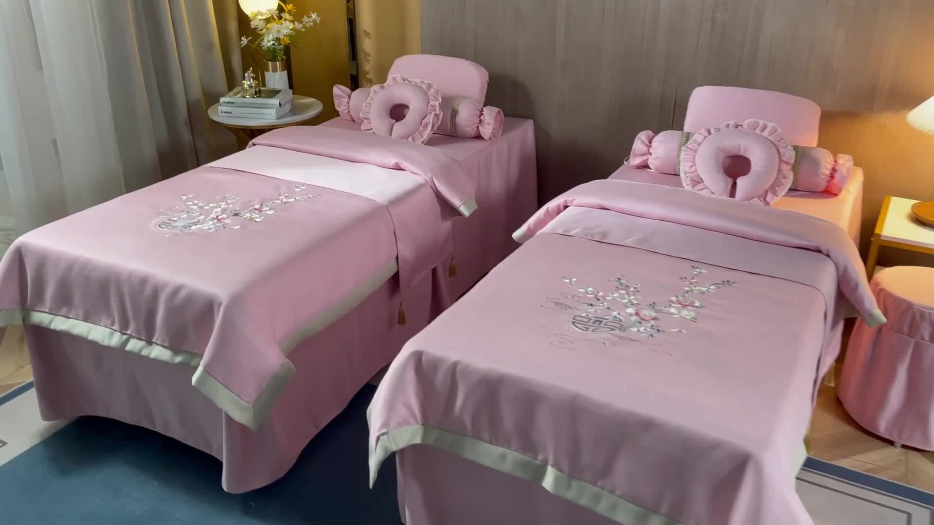 91家纺网 家纺一手货源 找家纺 不打烊家纺 2021新款美容床罩 四季如春-粉色