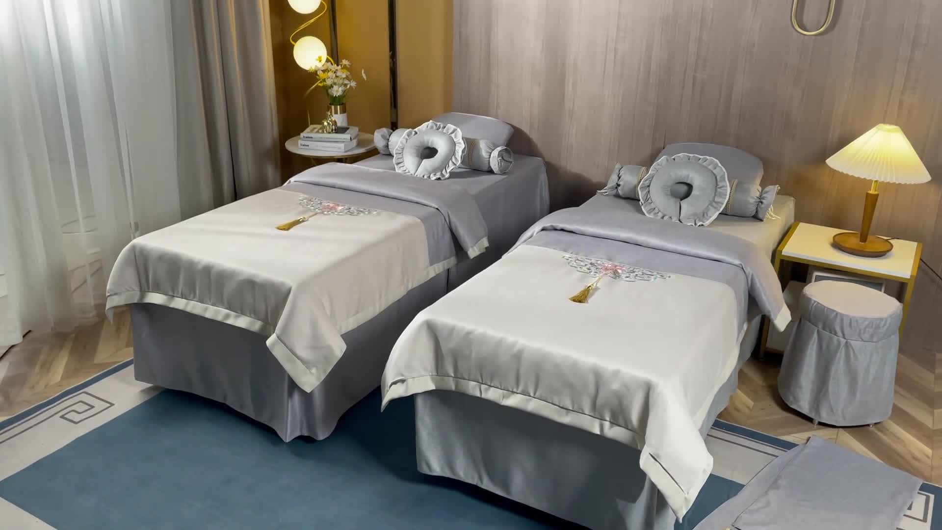 91家纺网 家纺一手货源 找家纺 不打烊家纺 2021新款美容床罩 锦绣中华-灰色