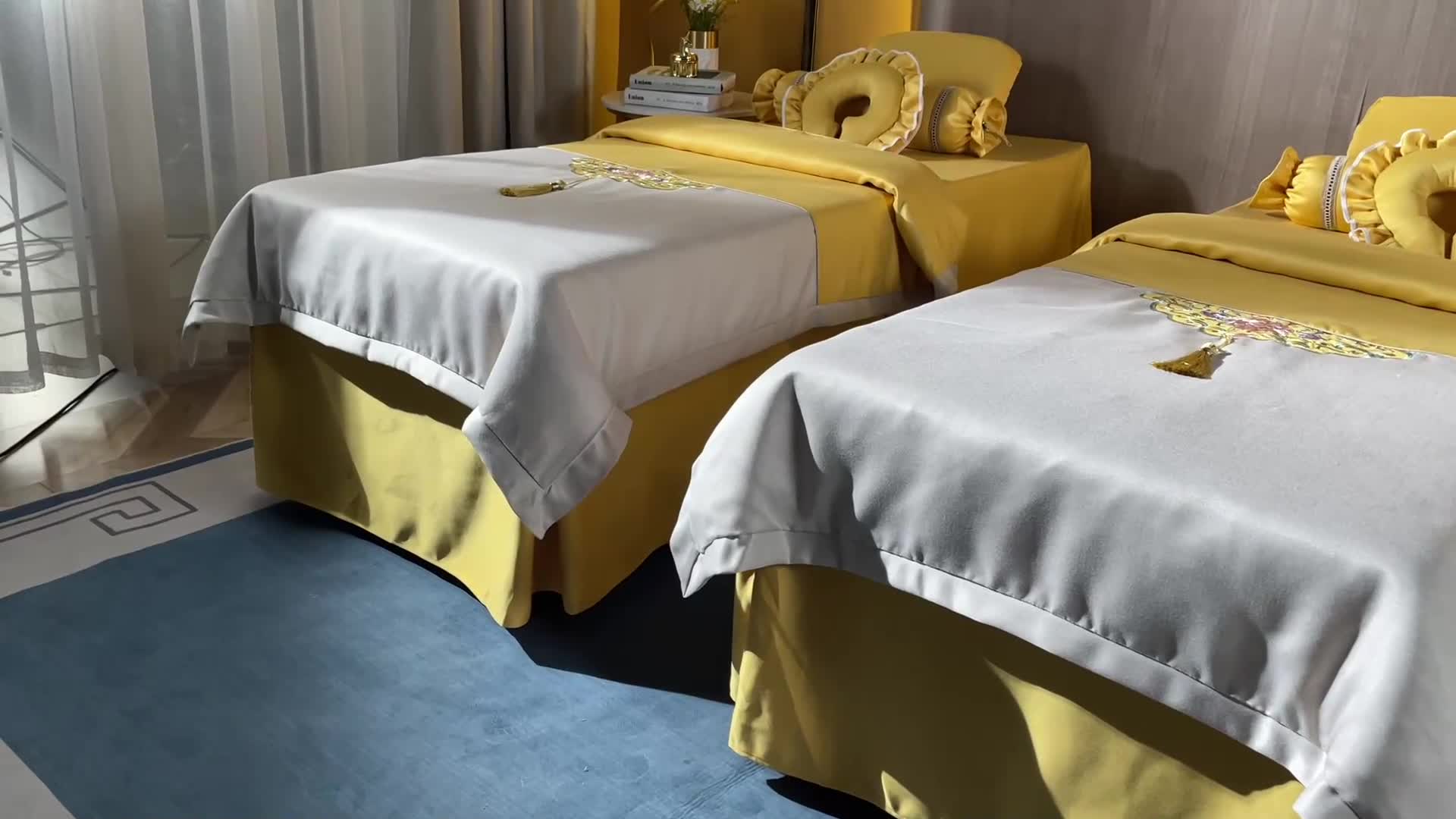 91家纺网 家纺一手货源 找家纺 不打烊家纺 2021新款美容床罩 锦绣中华-黄色