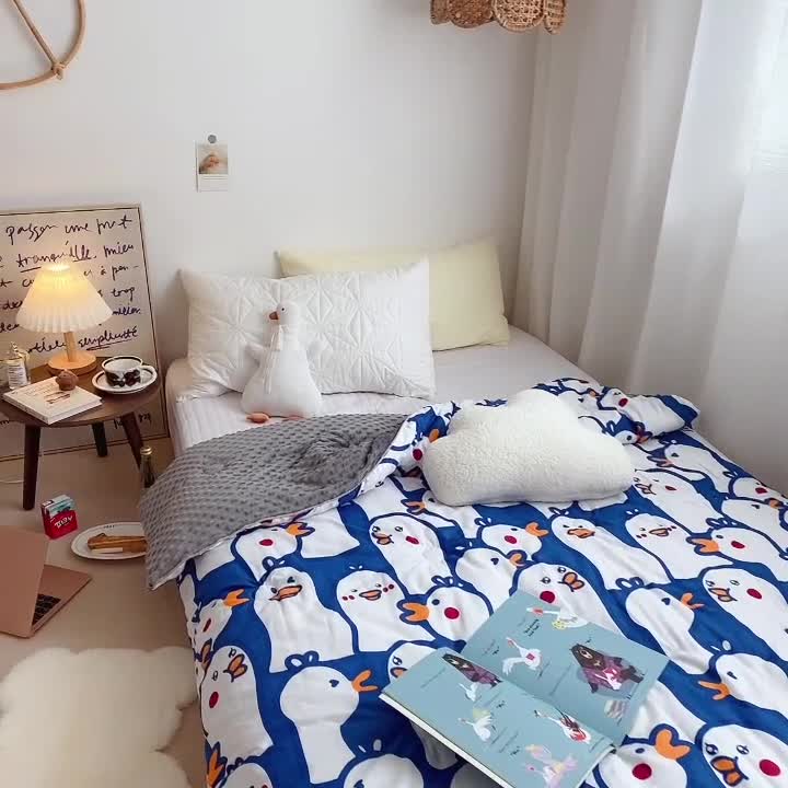 91家纺网 家纺一手货源 找家纺 星期八2021新款豆豆被冬被 小鸭子