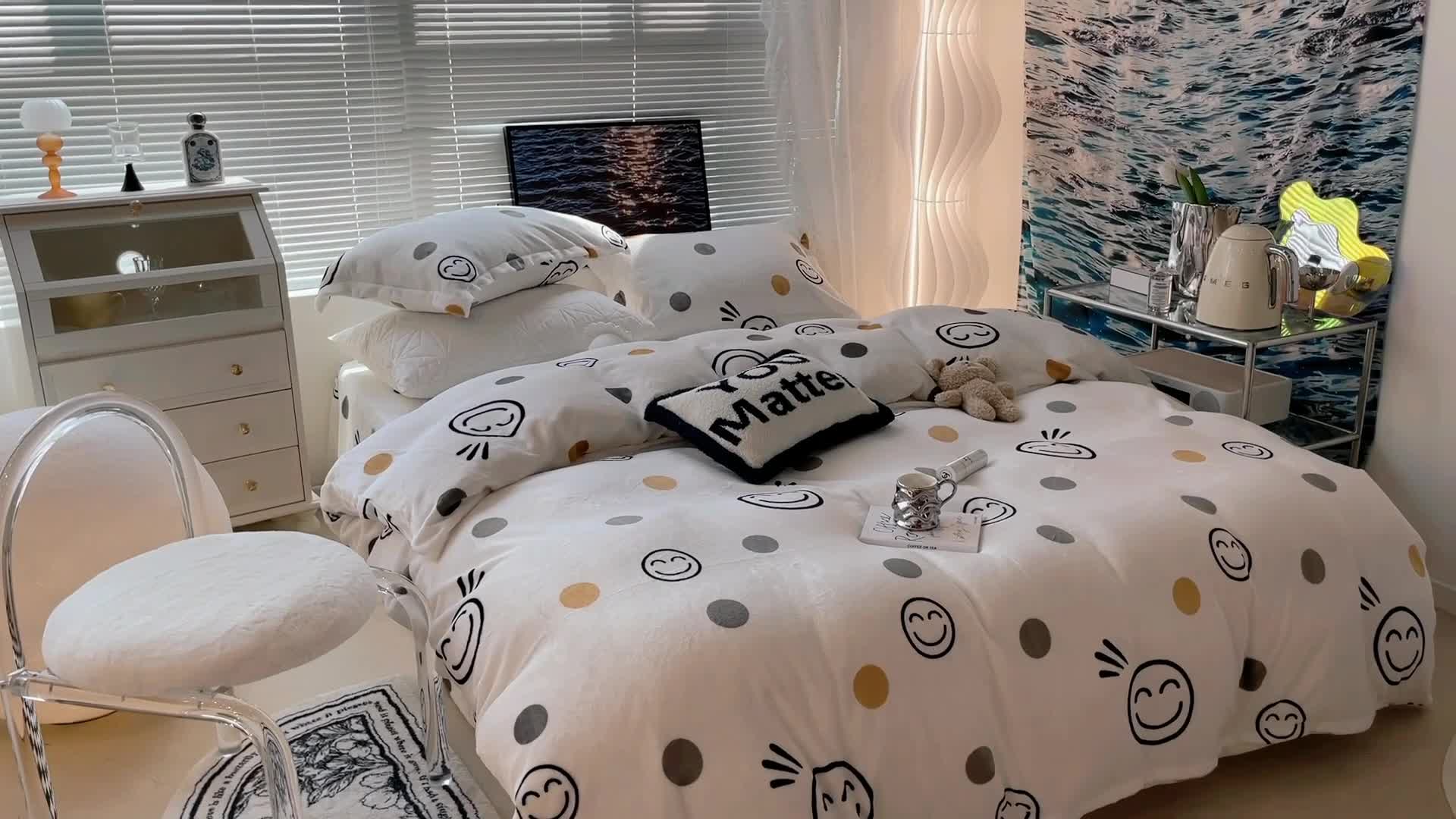 91家纺网 家纺一手货源 找家纺 （总）昔可家纺 2021新款牛奶绒四件套-一批