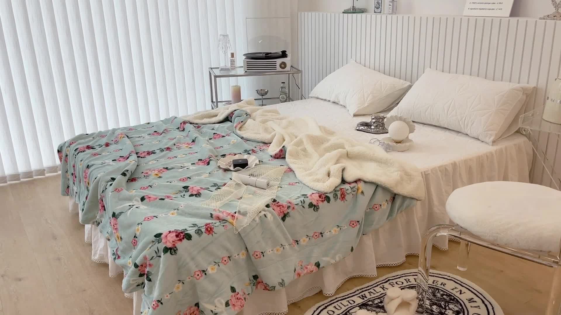 91家纺网 家纺一手货源 找家纺 （总）昔可家纺 2021新款牛奶羊羔绒印花毯