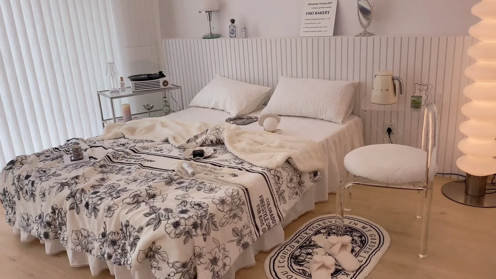 91家纺网 家纺一手货源 找家纺 昔可家纺 2021新款牛奶羊羔绒印花毯 黑茶