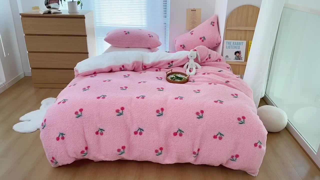 91家纺网 家纺一手货源 找家纺 （总）昔可 2021新款泰迪羊羔绒四件套