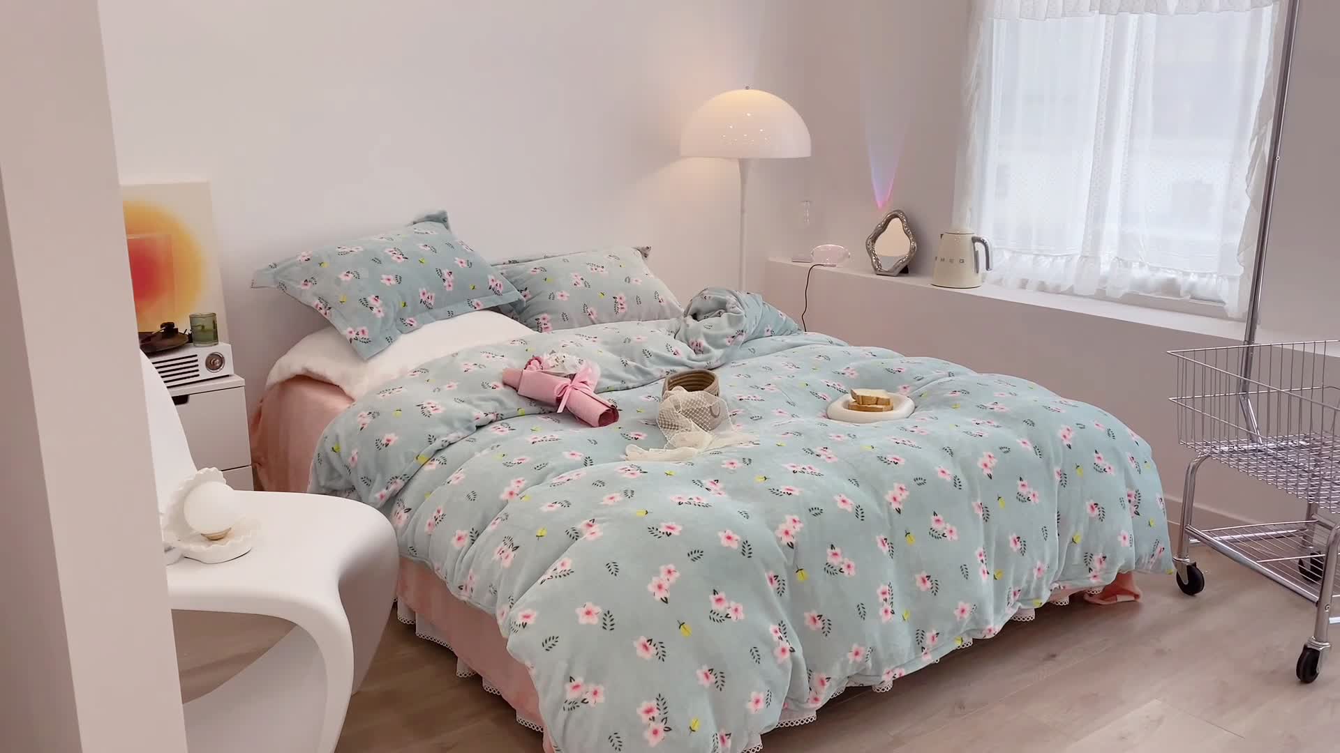 91家纺网 家纺一手货源 找家纺 昔可家纺 2021新款牛奶绒四件套-三批 花漾