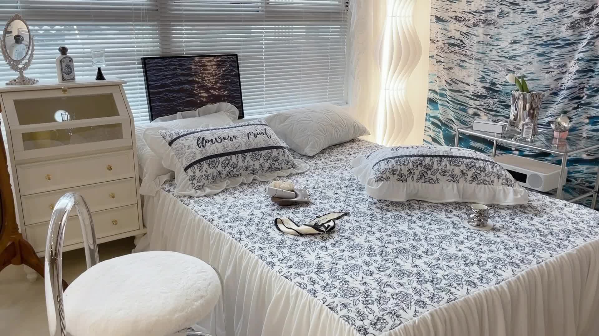 91家纺网 家纺一手货源 找家纺 昔可家纺 2021新款秋冬超仙牛奶宝宝绒床裙 小山茶 黑