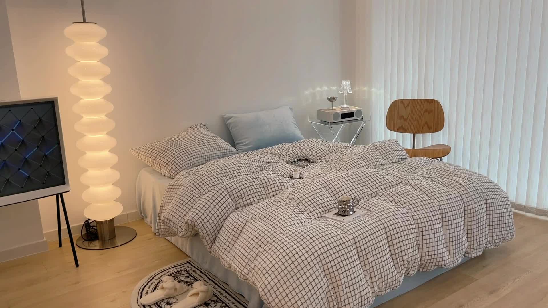 91家纺网 家纺一手货源 找家纺 昔可家纺 2021新款撞色牛奶绒四件套 小白格