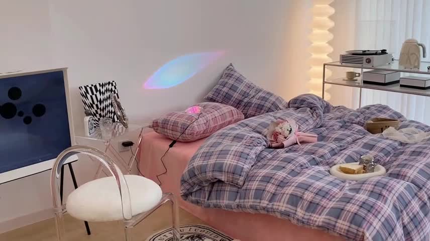 91家纺网 家纺一手货源 找家纺 昔可家纺 2021新款学院风jk格子混搭牛奶绒 学院格蓝