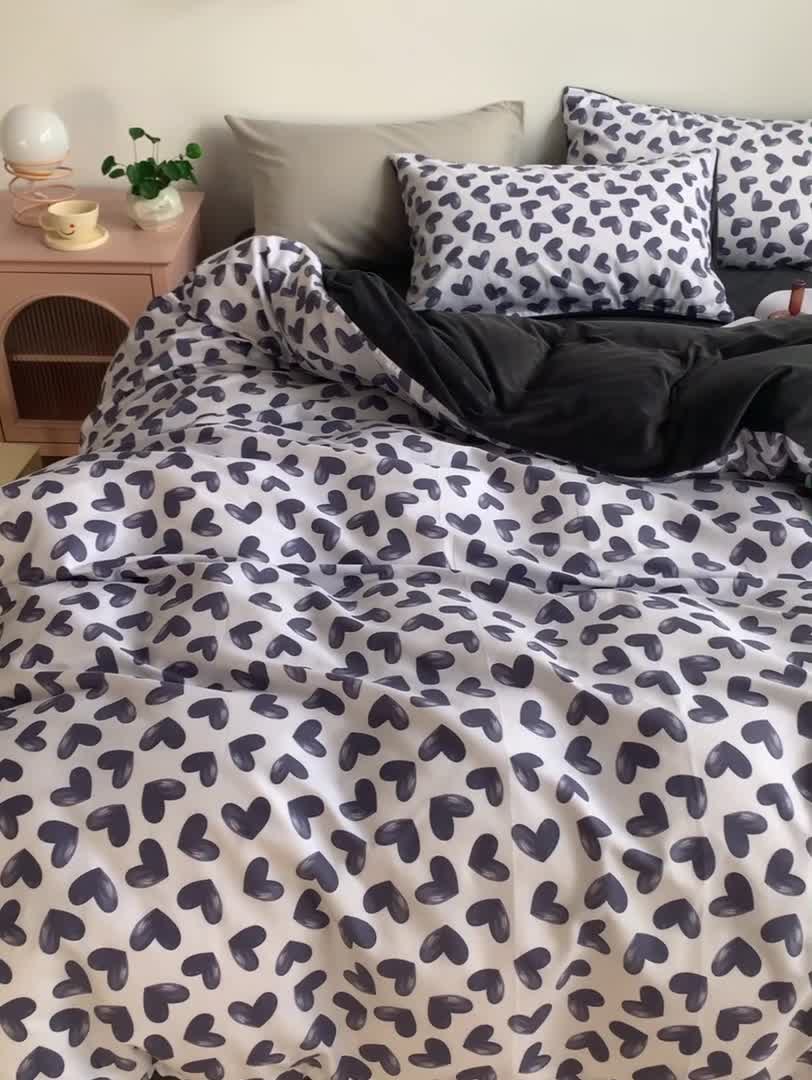 91家纺网 家纺一手货源 找家纺 怡家居 2021新款AB版棉加绒四件套卡通系列 心语心愿