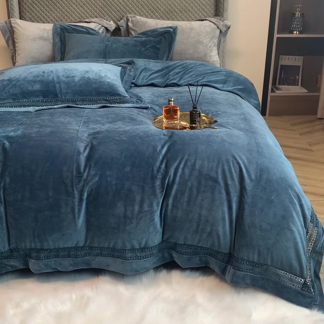 91家纺网 家纺一手货源 找家纺 总2023款婴肤绒牛奶绒纯色宝宝保暖绒四件套被套非会员+20