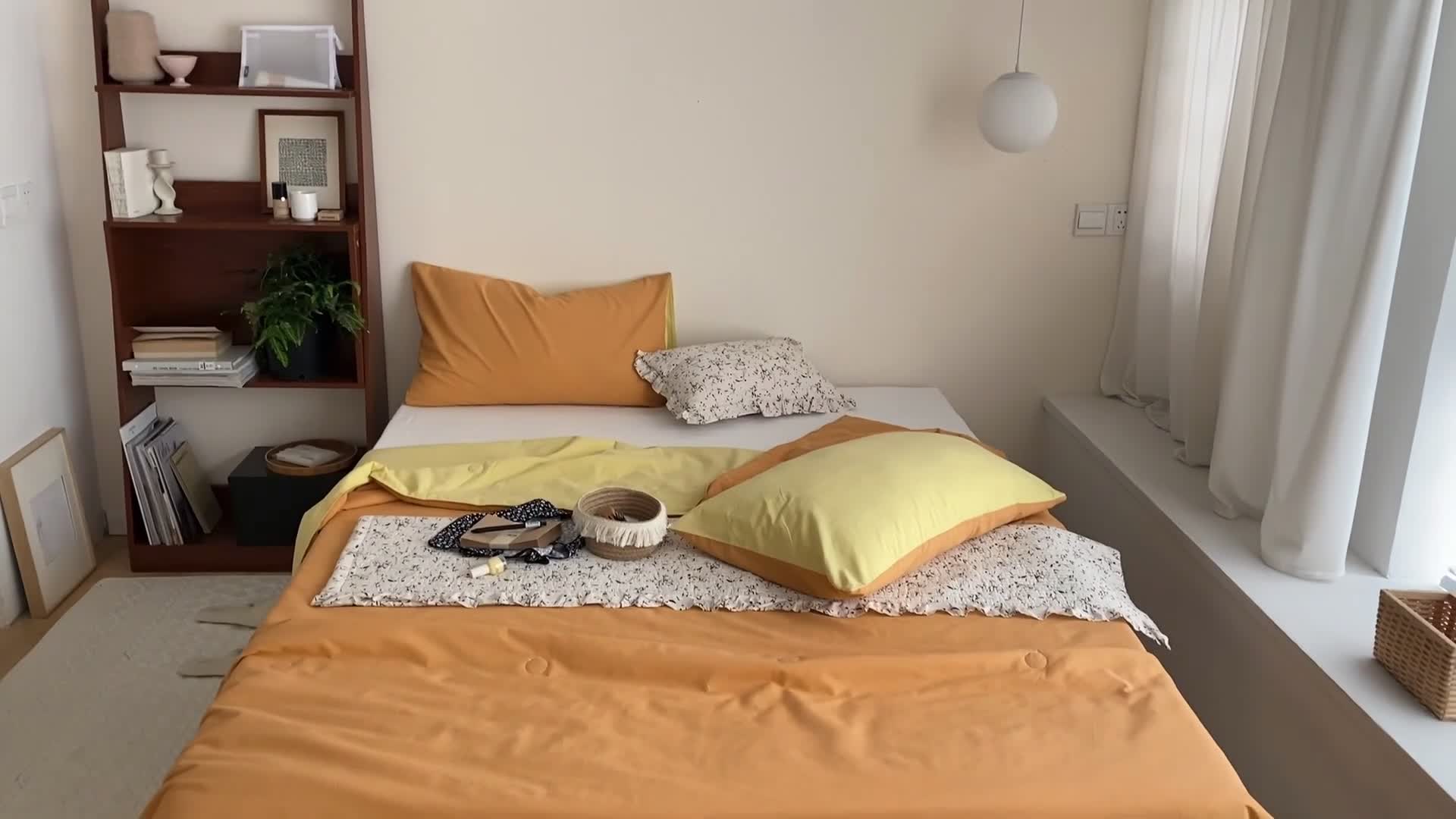 91家纺网 家纺一手货源 找家纺 梦享生活 2022新款水洗棉双拼大豆纤维夏被 橙色双拼柠檬黄