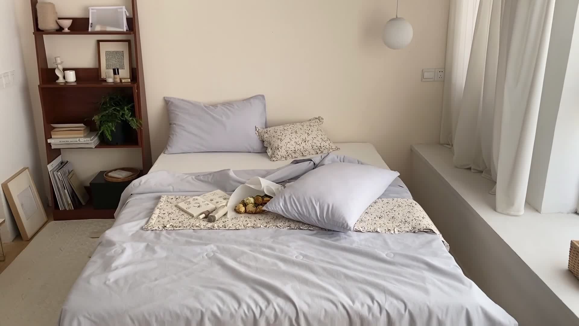 91家纺网 家纺一手货源 找家纺 梦享生活 2022新款水洗棉双拼大豆纤维夏被 浅蓝双拼奶茶