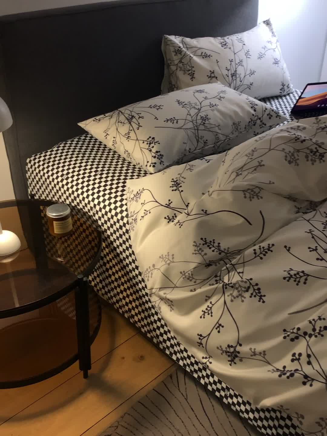 91家纺网 家纺一手货源 找家纺 怡家居 2022新款全棉田园四件套 青翼