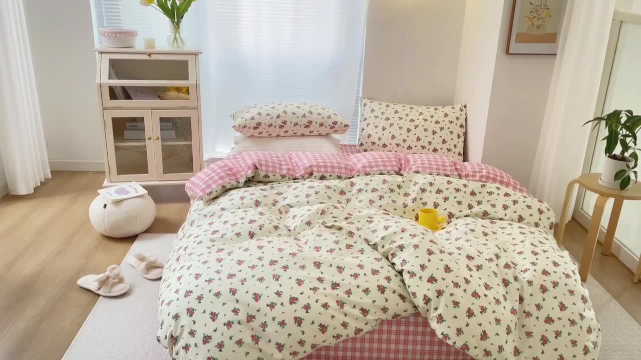 91家纺网 家纺一手货源 找家纺 怡家居 2022新款全棉田园四件套 阑珊