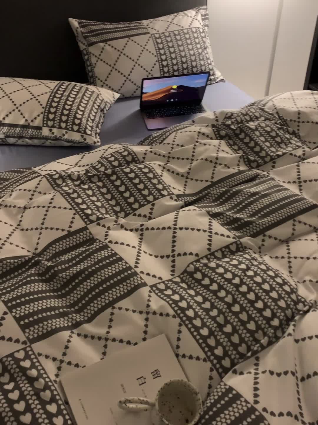 91家纺网 家纺一手货源 找家纺 怡家居 2022新款全棉田园四件套 简单爱