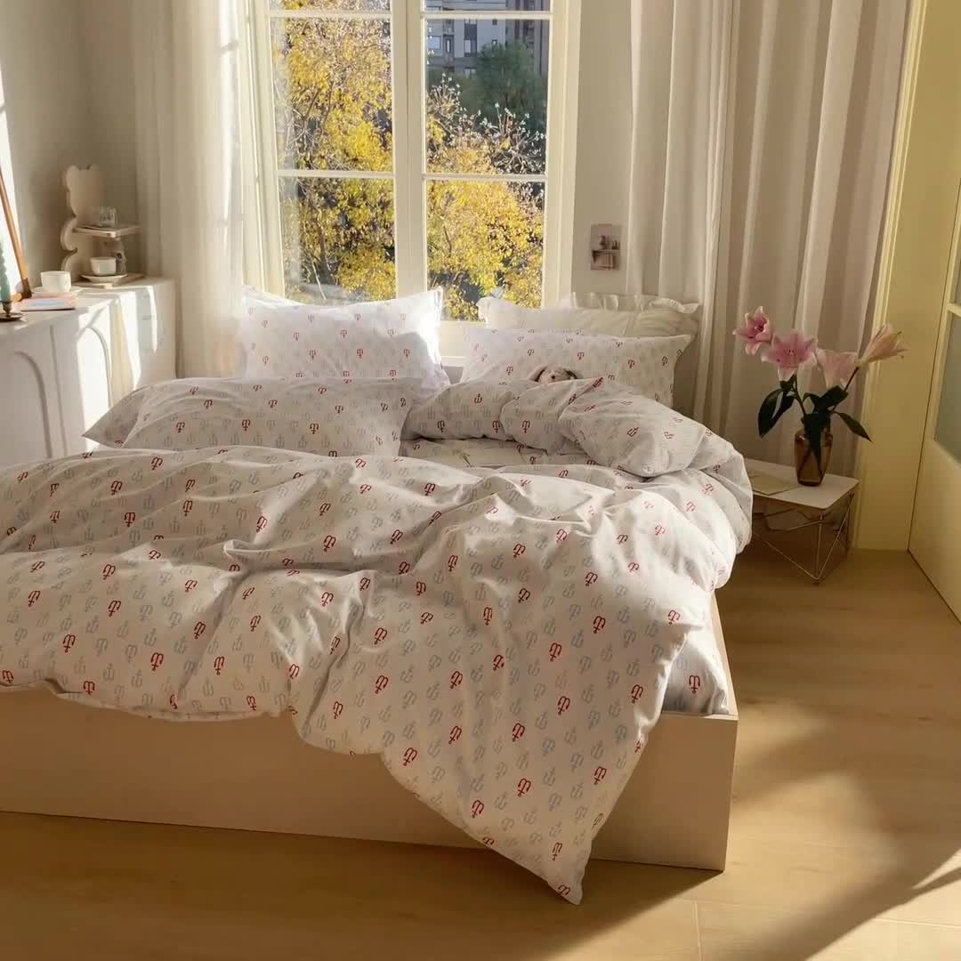 91家纺网 家纺一手货源 找家纺 呗旺鹿2022新40s精梳棉13372全棉纯棉磨毛四件套船锚