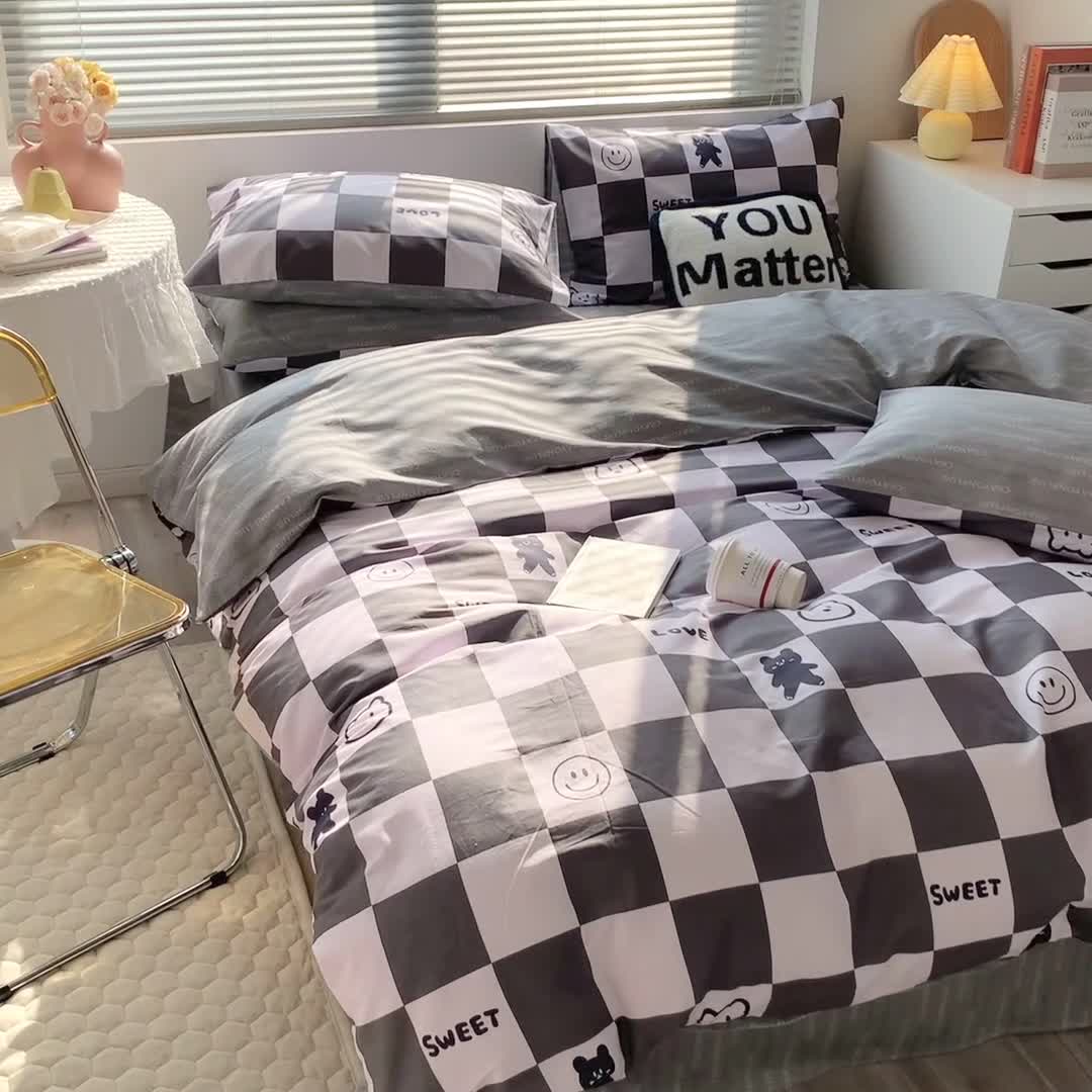 91家纺网 家纺一手货源 找家纺 澳萝拉 2023新款全棉印花四件套会员减5元 时尚熊