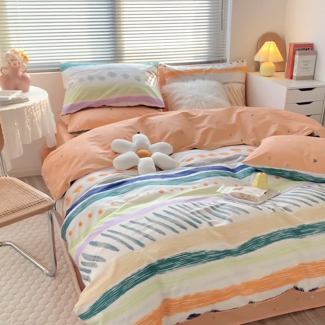 91家纺网 家纺一手货源 找家纺 澳萝拉 2023新款全棉印花四件套会员减5元 安绘里