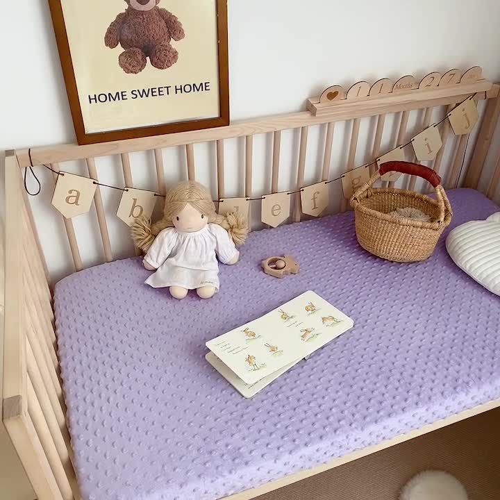 91家纺网 家纺一手货源 找家纺 星期八 2022新款豆豆绒床笠 紫色