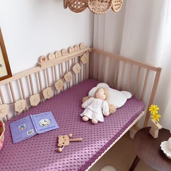 91家纺网 家纺一手货源 找家纺 星期八 2022新款豆豆绒床笠 深紫色