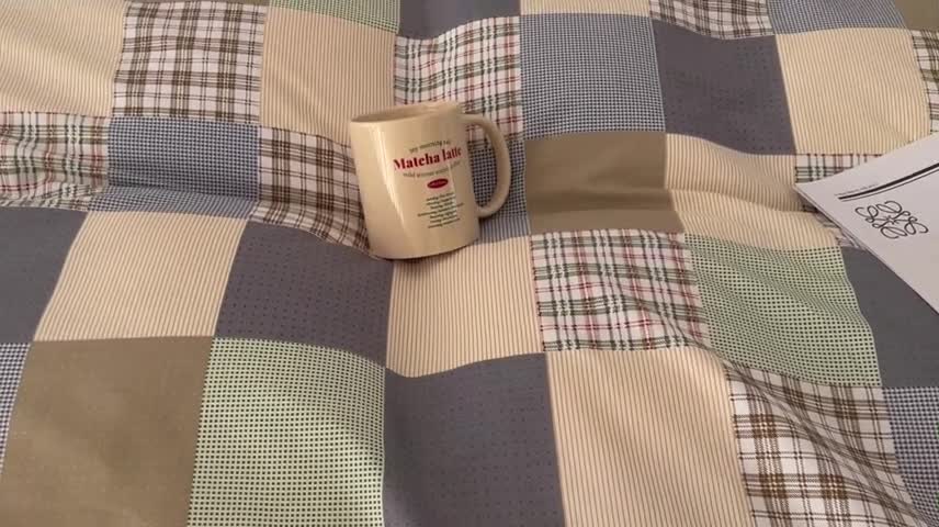 91家纺网 家纺一手货源 找家纺 昔可家纺 2022新款13372全棉普通款简约ins四件套 拼接格