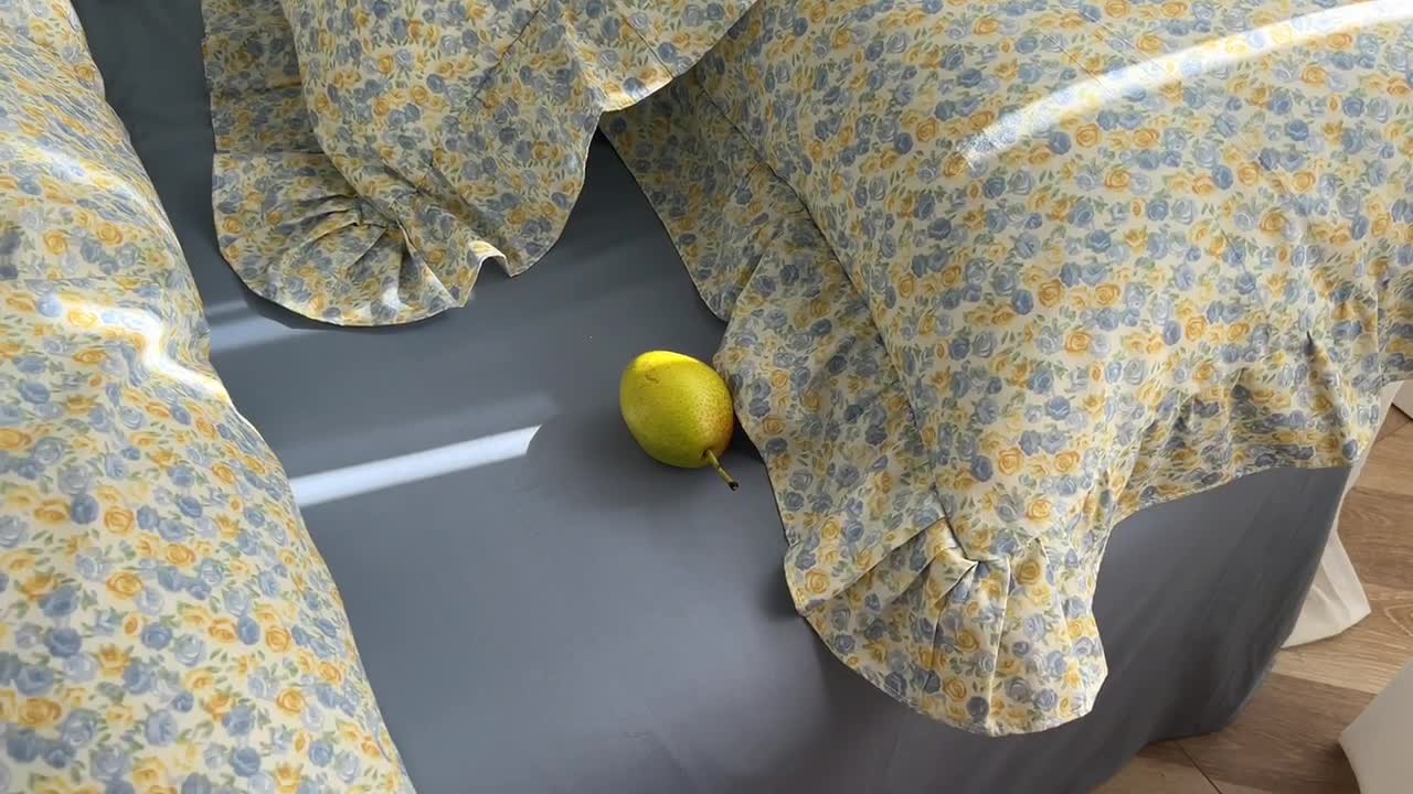 91家纺网 家纺一手货源 找家纺 棉生活 2025新款洛丽塔花边款全棉四件套 洛伊