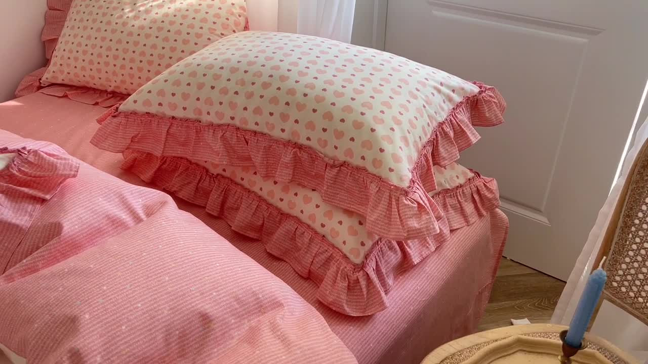 91家纺网 家纺一手货源 找家纺 棉生活 2025新款洛丽塔花边款全棉四件套 心愿