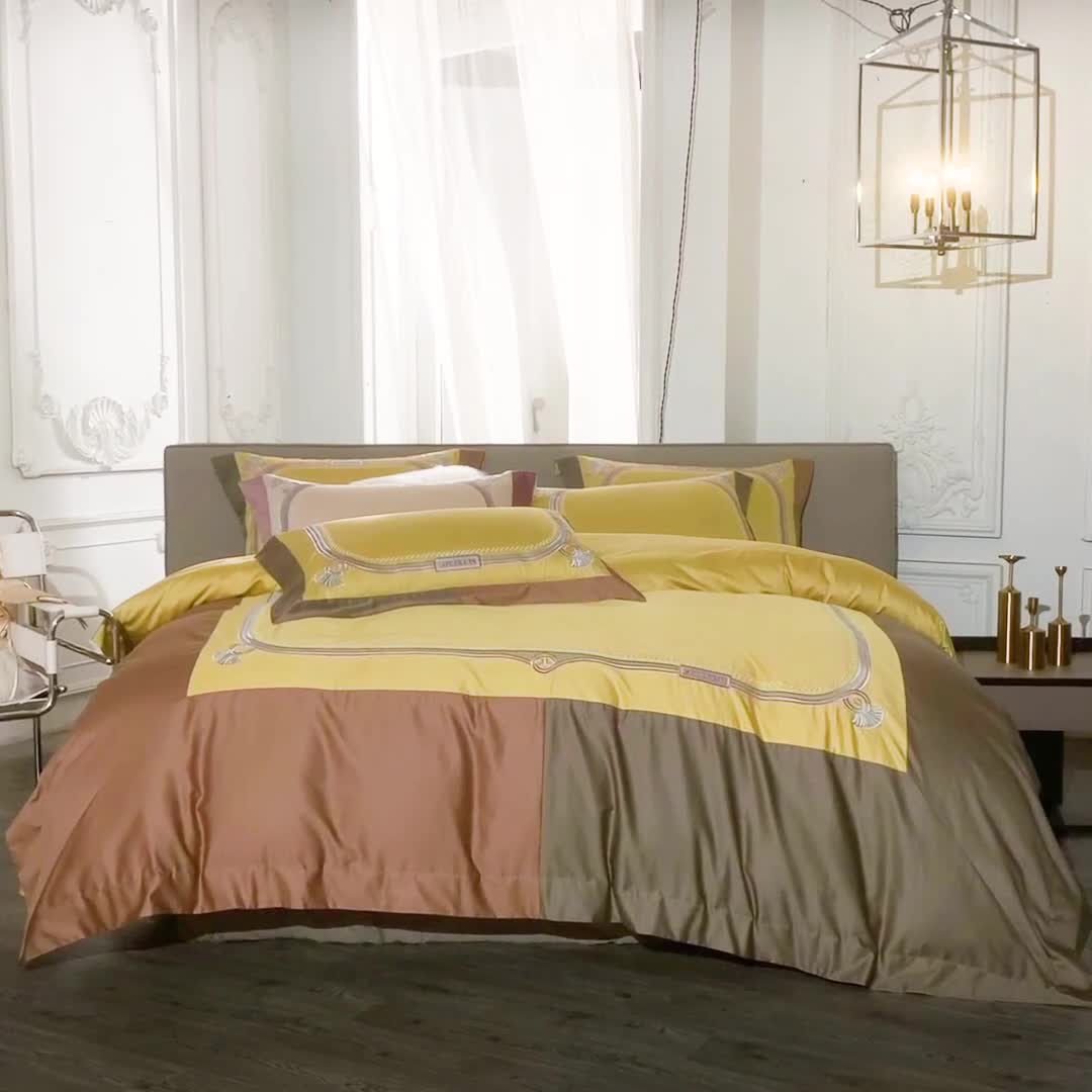 91家纺网 家纺一手货源 找家纺 总 缔缦家纺 2022新款100s澳棉刺绣系列四件套-拉斐尔