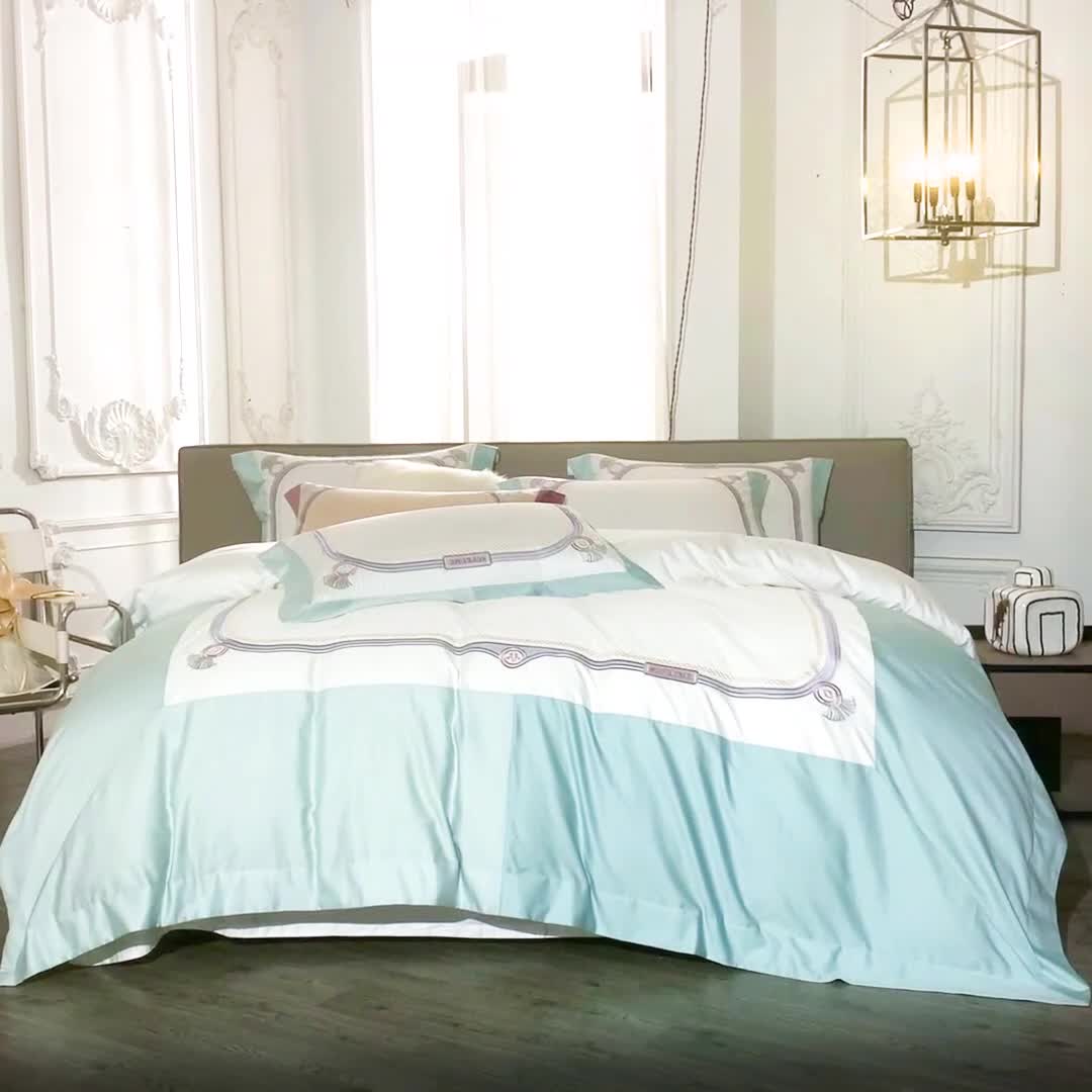 91家纺网 家纺一手货源 找家纺 缔缦家纺 2022新款100s澳棉刺绣系列四件套-拉斐尔 马利兰