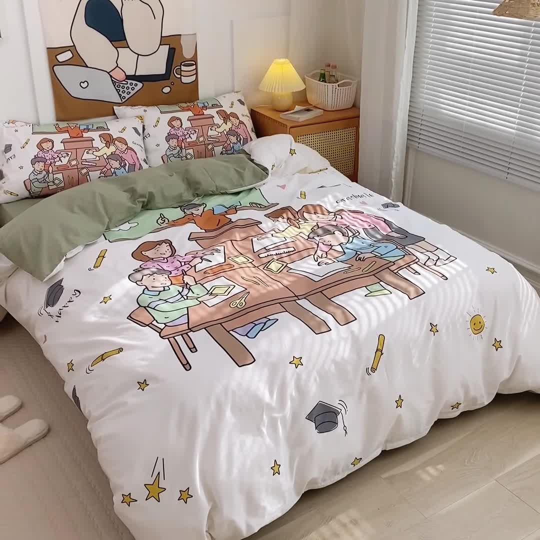 91家纺网 家纺一手货源 找家纺 窝米 2022新款春季13372大版卡通全棉系列 拜托了老师