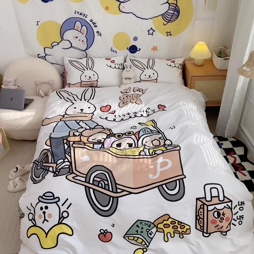 91家纺网 家纺一手货源 找家纺 窝米 2022新款春季13372大版卡通全棉系列 彼得兔