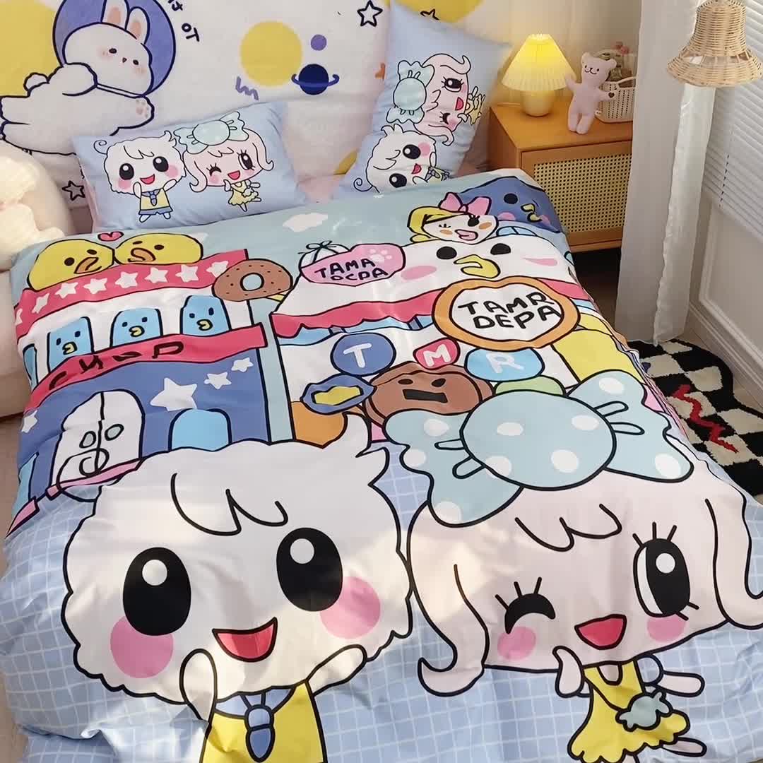 91家纺网 家纺一手货源 找家纺 窝米 2022新款春季13372大版卡通全棉系列 守护甜心