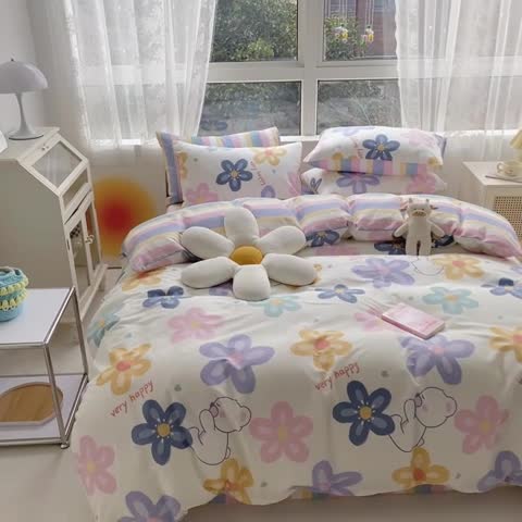 91家纺网 家纺一手货源 找家纺 曼之夏 2022新款全棉清新印花单被套 璐瑶