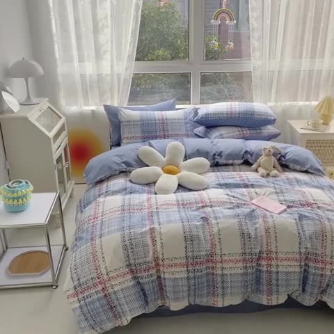 91家纺网 家纺一手货源 找家纺 曼之夏 2022新款全棉清新印花单被套 米娅