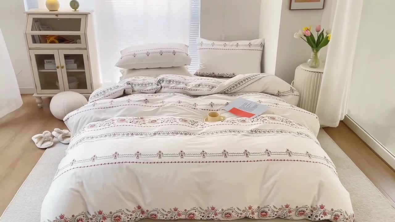 91家纺网 家纺一手货源 找家纺 怡家居 2022春季新款全棉四件套 流苏