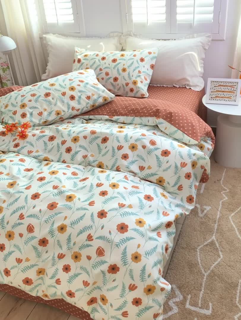 91家纺网 家纺一手货源 找家纺 怡家居 2022春季新款全棉四件套 清芳