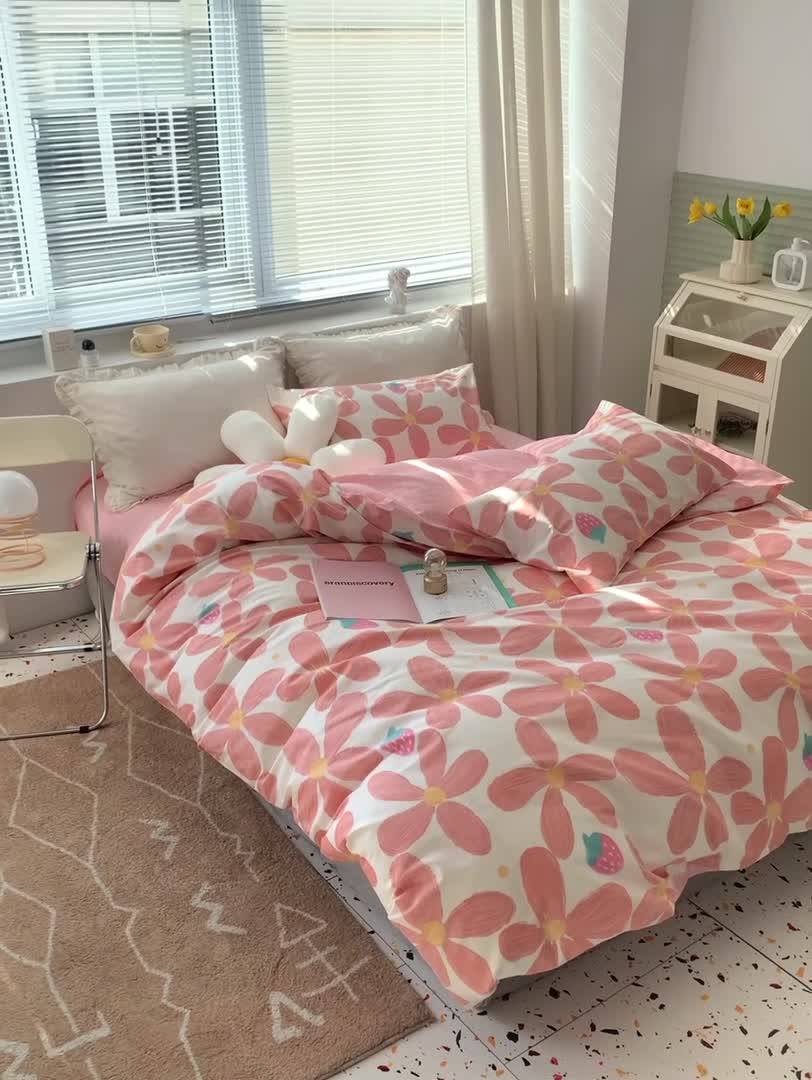 91家纺网 家纺一手货源 找家纺 怡家居 2022春季新款全棉四件套 初遇