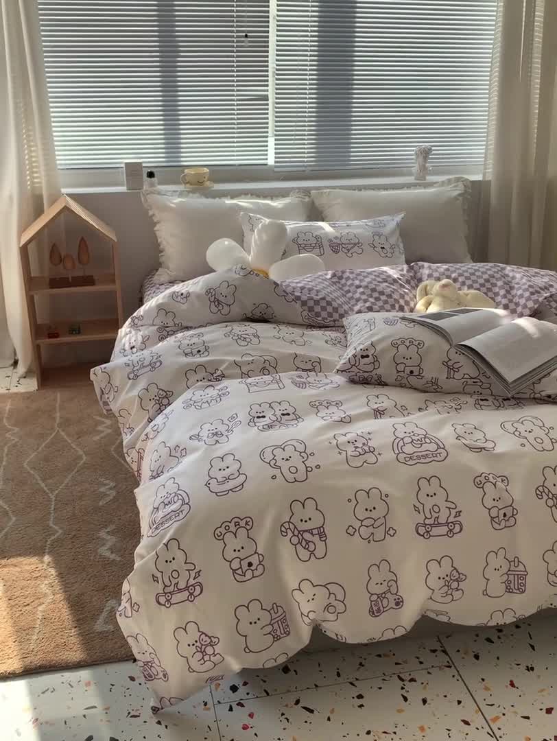 91家纺网 家纺一手货源 找家纺 怡家居 2022春季新款全棉四件套 好朋友