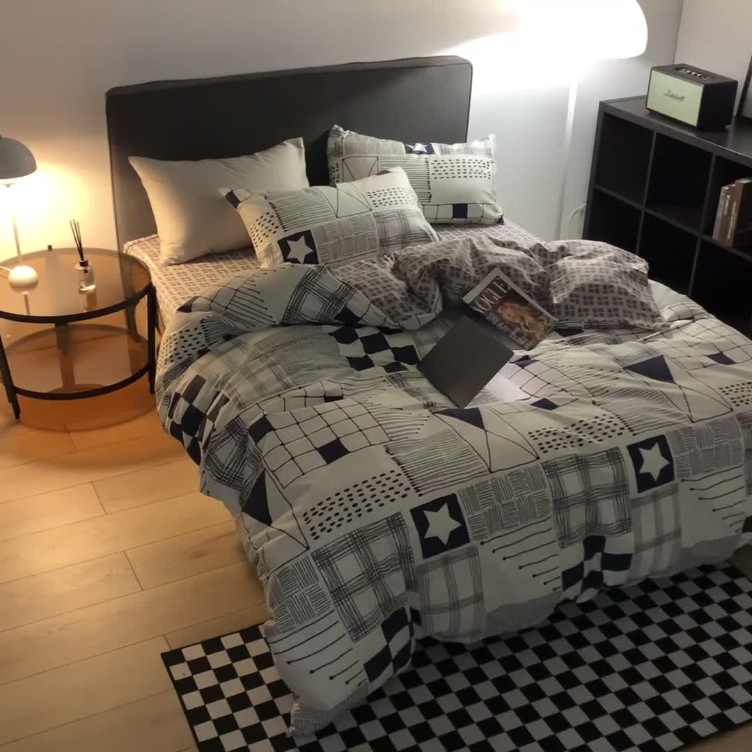 91家纺网 家纺一手货源 找家纺 怡家居 2022春季新款全棉四件套 克里