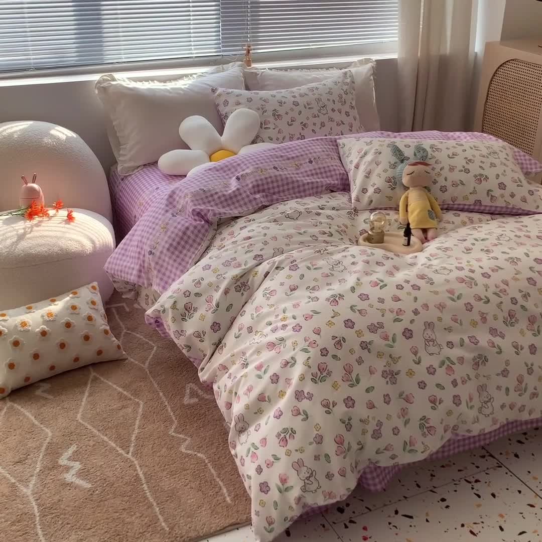 91家纺网 家纺一手货源 找家纺 怡家居 2022春季新款全棉四件套 安迪