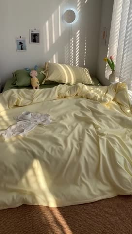 91家纺网 家纺一手货源 找家纺 曼谷家纺 新款美棉磨毛纯色系带混搭拼色蝴蝶结四件套 芝士豆绿（系带款）