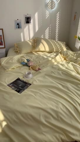 91家纺网 家纺一手货源 找家纺 曼谷家纺 新款美棉磨毛纯色系带混搭拼色蝴蝶结四件套 芝士（系带款）