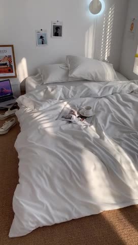 91家纺网 家纺一手货源 找家纺 曼谷家纺 新款美棉磨毛纯色系带混搭拼色蝴蝶结四件套 椰奶（系带款）