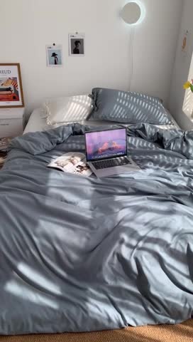 91家纺网 家纺一手货源 找家纺 曼谷家纺 新款美棉磨毛纯色系带混搭拼色蝴蝶结四件套 海盐椰奶（系带款）