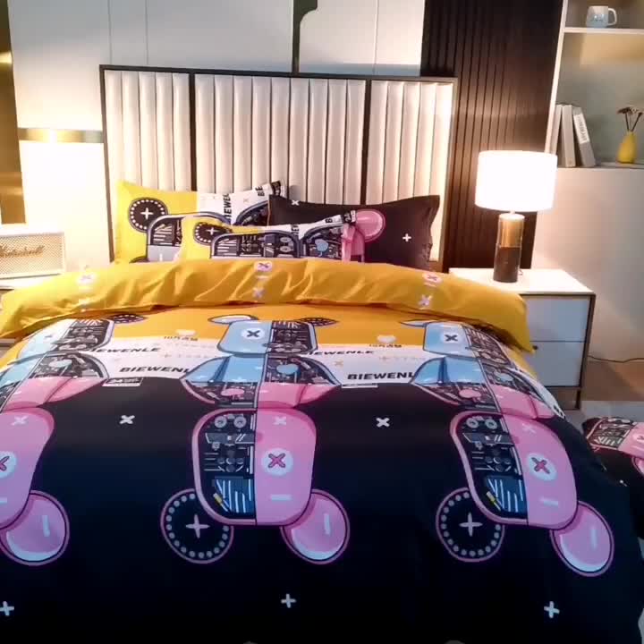 91家纺网 家纺一手货源 找家纺 乐居坊 2022新款芦荟棉四件套 机械战士