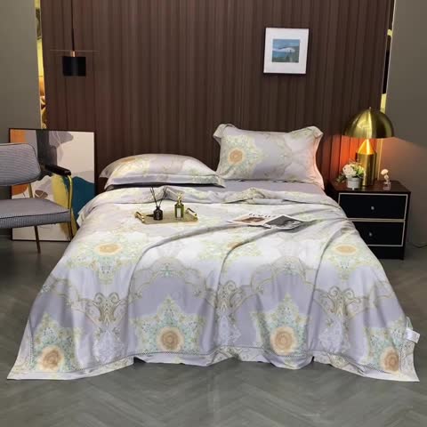 91家纺网 家纺一手货源 找家纺 娇逸家居 2022新款40天丝莫代尔镂空款夏凉被 米莱