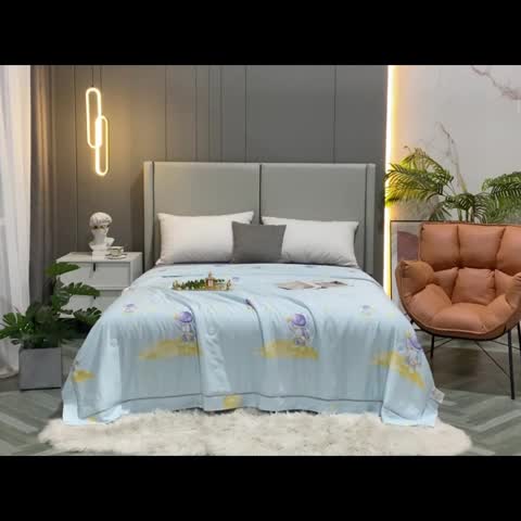 91家纺网 家纺一手货源 找家纺 娇逸家居 2022新款40天丝莫代尔镂空款夏凉被 漫游太空